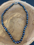 Black Freshwater Pearl Necklace and Bracelet Set