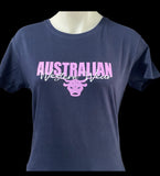 Navy/Pink Teen Girls AWW Logo Short Sleeve Shirt