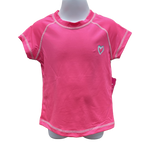 Toddler Girls Hot Pink Short Sleeve Rash Swim Shirts - sizes 2-6x left ON SALE
