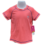 Toddler & Girls Coral Short Sleeve Rash Swim Shirts sizes 2-6x left ON SALE