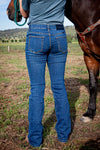 Ladies Outback Medium Wash Workwear Plain Jeans AU16 left ON SALE