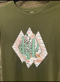 Desert Days Ladies Olive AWW SS Graphic Shirt ON SALE