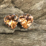 9mm Cubic Zirconia Heart Stud Earrings
