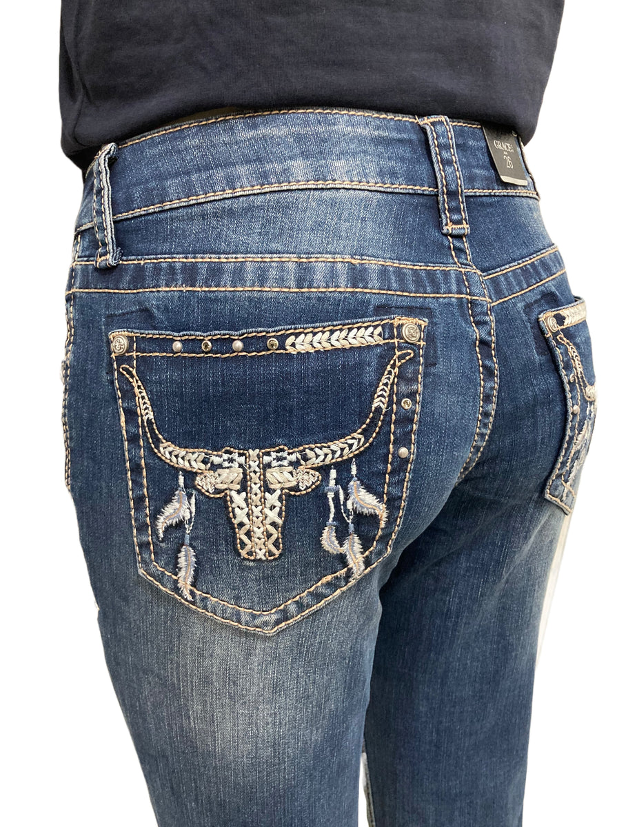 Longhorn Grace In LA Mid-Rise Flare Jeans ON SALE AU18 Left – Dusty ...