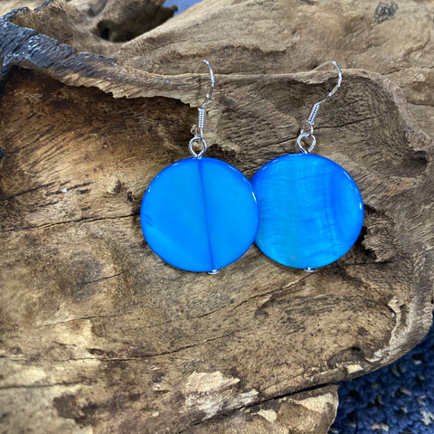 Blue Shell Hook Earrings Dusty Diamonds Australia