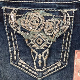 Floral Longhorn Little Girls Grace In LA Tinnies Bootcut Jeans - SIZE 5 LEFT