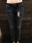 Cross-Stitch Embroidered Hipster Skinny Leg Jeans CLEARANCE SALE