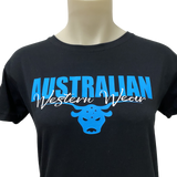 Teen Girls Australian Western Wear Black Short Sleeve Shirt