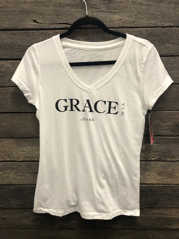 White Grace In LA Short Sleeve Cotton T-Shirt