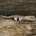 6mm Cubic Zirconia Heart Stud Earrings