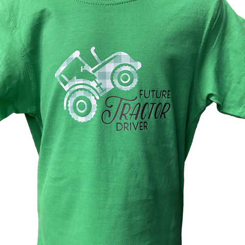 Emerald Green Future Tractor Driver Toddler Boys AWW SS Graphic Shirt ON SALE