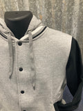 Mens Grey Super Thick Varsity Hoodie Jacket CLEARANCE SALE