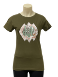 Desert Days Ladies Olive AWW SS Graphic Shirt ON SALE