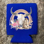 Roping Longhorn Blue AWW Graphic Stubby Cooler