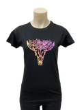 Rainbow Longhorn Ladies Black AWW SS Graphic Shirt ON SALE