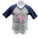 Navy Daddy's Little Farm Girl 3/4 Sleeve Shirt