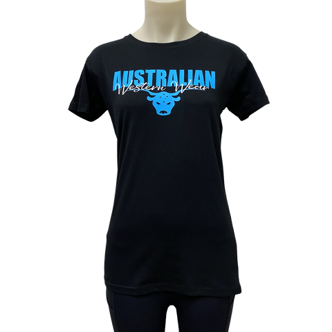 Teen Girls Australian Western Wear Black Short Sleeve Shirt