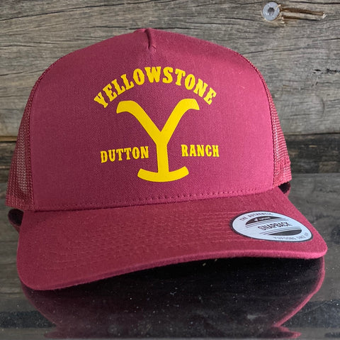 Maroon Yellowstone Snapback Trucker Cap
