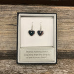 Silver Heart with Crystal Stainless Steel Hook Earrings