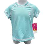 Toddler Girls Turquoise Short Sleeve Rash Swim Shirts - sizes 2-6x left ON SALE