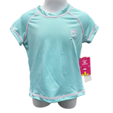 Toddler Girls Turquoise Short Sleeve Rash Swim Shirts - sizes 2-6x left ON SALE