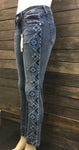Cross-Stitch Embroidered Hipster Skinny Leg Jeans CLEARANCE SALE