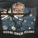 KCD Black Short Sleeve Aussie Flag V Neck T-Shirt ON SALE AU14 left