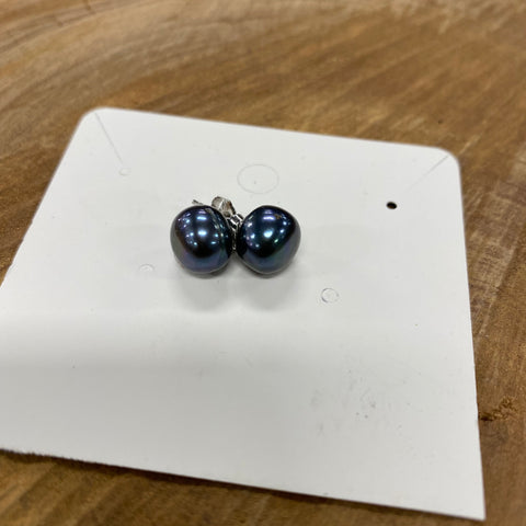 Black Freshwater Pearl Earrings