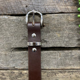 Ladies/Girls 1inch Dark Brown Genuine Leather Belts