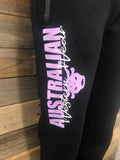 Purple/Black Australian Western Wear Ladies Fleece Track Pants ON SALE AU22 left