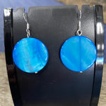 Blue Shell Hook Earrings