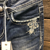 Flower Mandala Girls Bootcut Jeans Size 7 left ON SALE