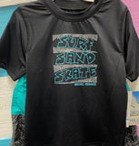 Boys Black/Teal Rash Shirt & Board Short Set Sz4-14 ON SALE
