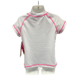 Toddler Girls White Short Sleeve Rash Swim Shirts-Sizes 2-6x left ON SALE