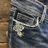 Flower Mandala Girls Bootcut Jeans Size 7 left ON SALE