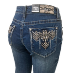 Western Aztec Mid-Rise Grace In LA Bootcut Jeans AU20 Left ON SALE