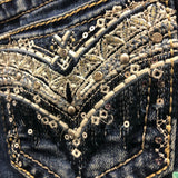 Girls Metallic Rain Bootcut Jeans Size Girls 7 left ON SALE