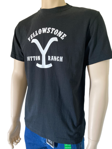 Mens Black Yellowstone Dutton Ranch Short Sleeve Shirt- RESTOCKED