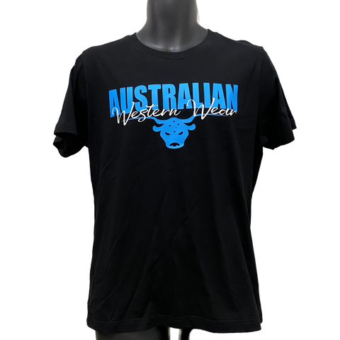 Black/Blue Men's AWW Logo Short Sleeve Shirt