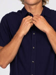 Navy Razor Blade Mens Rusty Button Up Short Sleeve Shirt CLEARANCE SALE