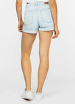 Rusty Light Wash Rolled Mid Denim Shorts CLEARANCE SALE